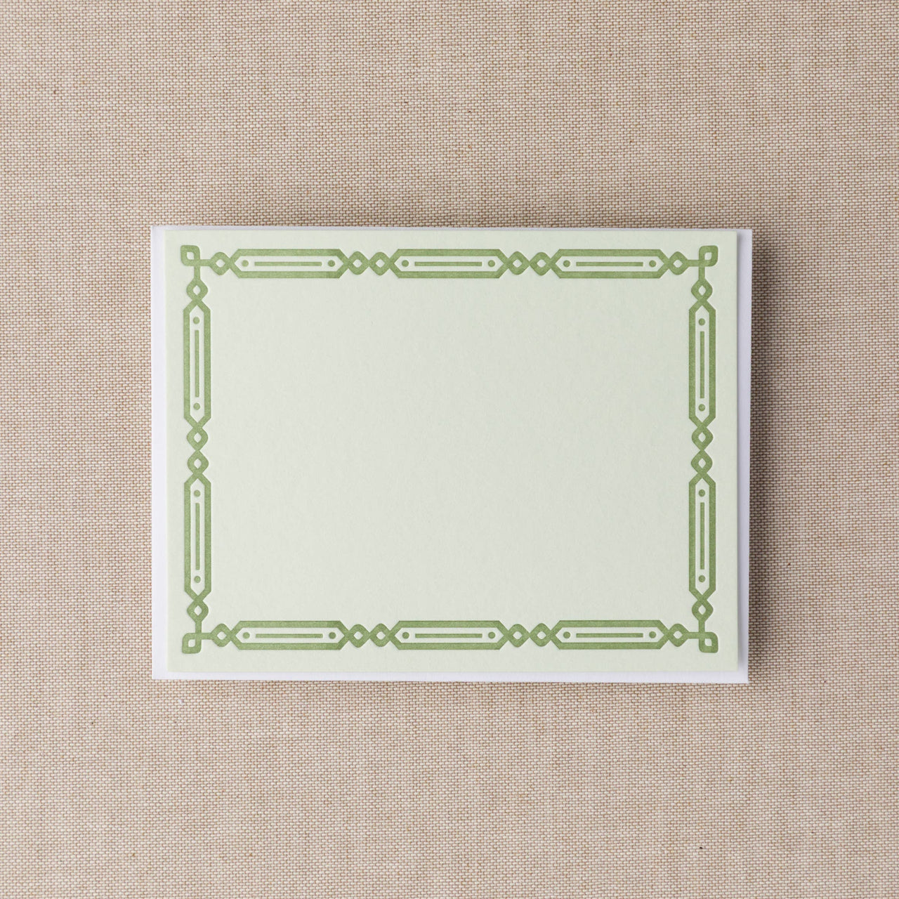 Green Chain Border Flat Notecards