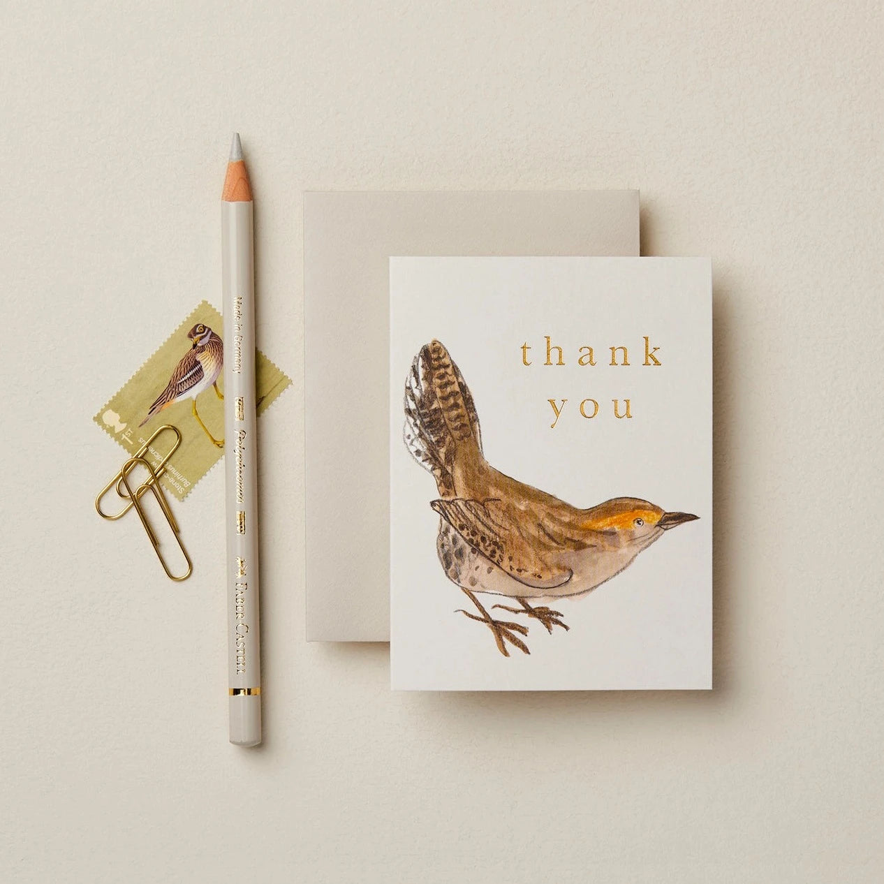 Wren Thank You Mini Card