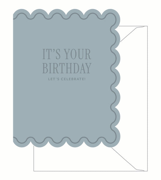 Blue Scalloped Birthday