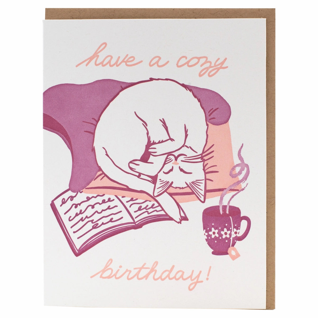 Cozy White Cat Birthday