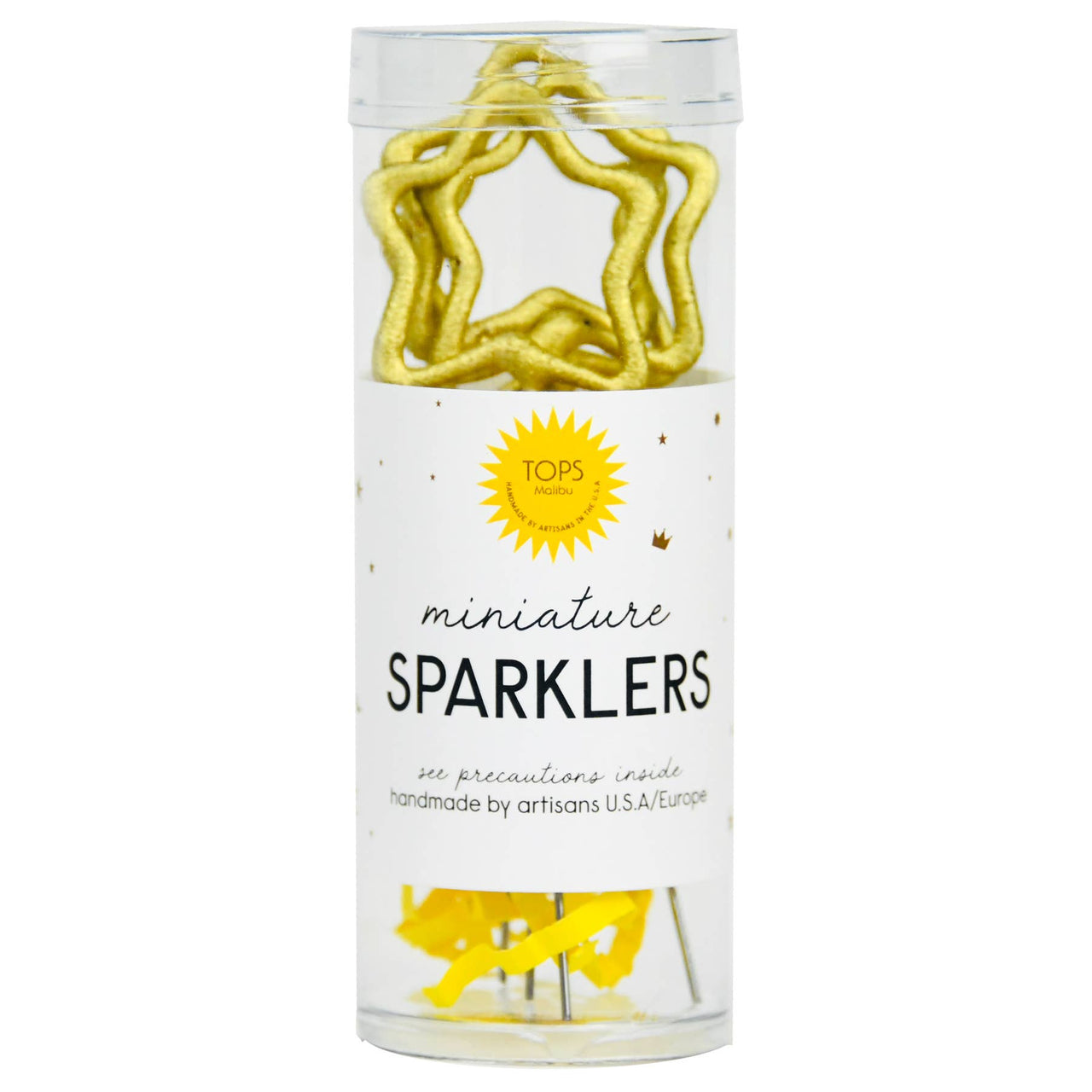 Mini 4" Gold Star Sparkler Wands - Tube of 4