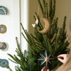 Shimmering Man on the Moon Board Ornament