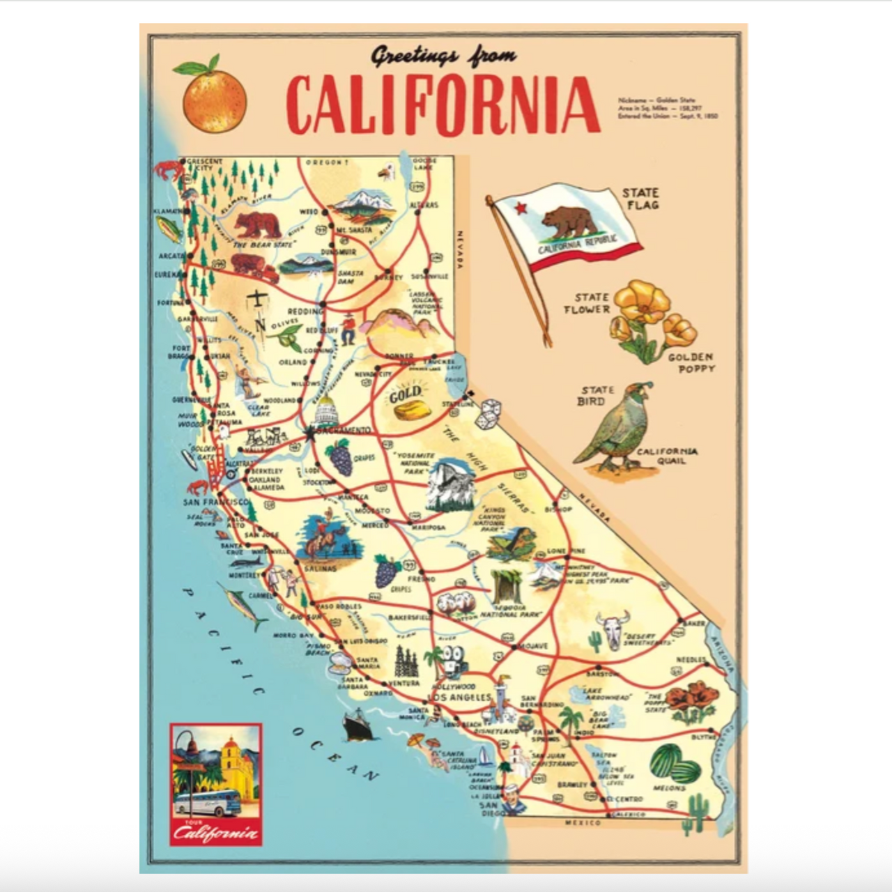 California Map Poster