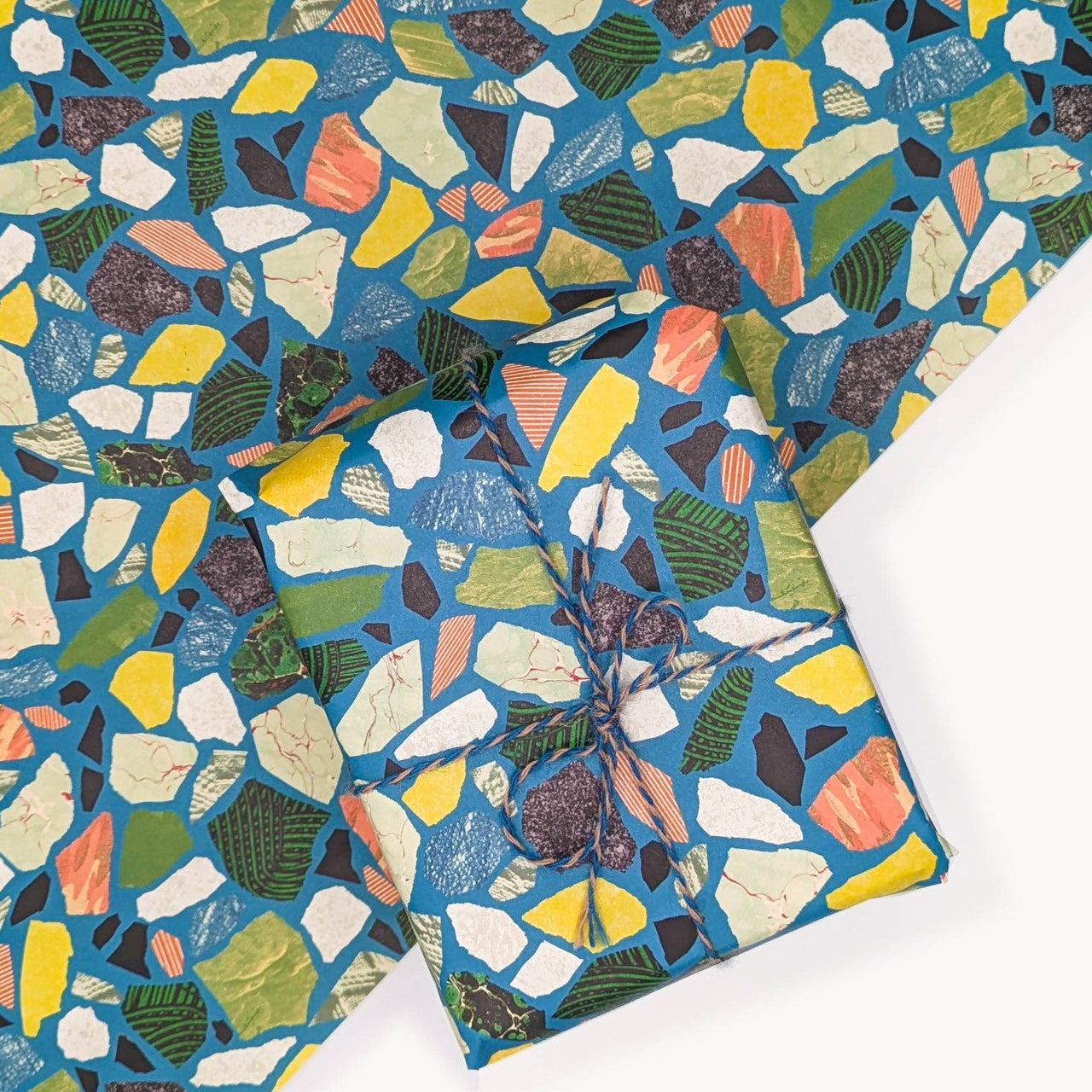 Teal/Blue Terrazzo Gift Wrap