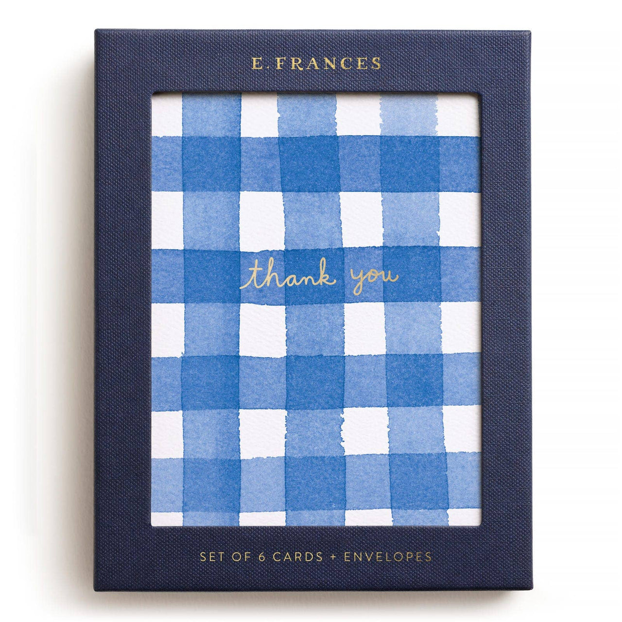 Blue Gingham Thank You Boxed Set of 6