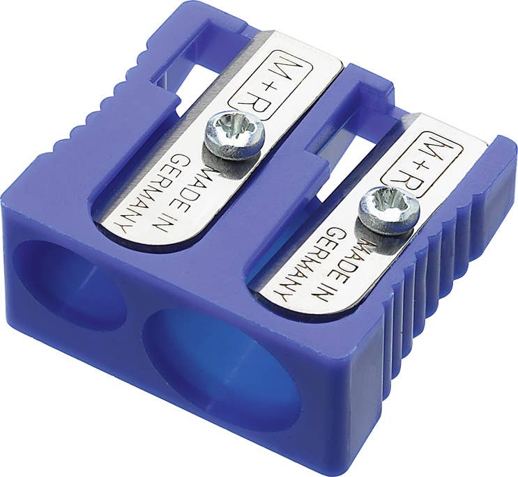 M+R Plastic Sharpener Double Wedge Design