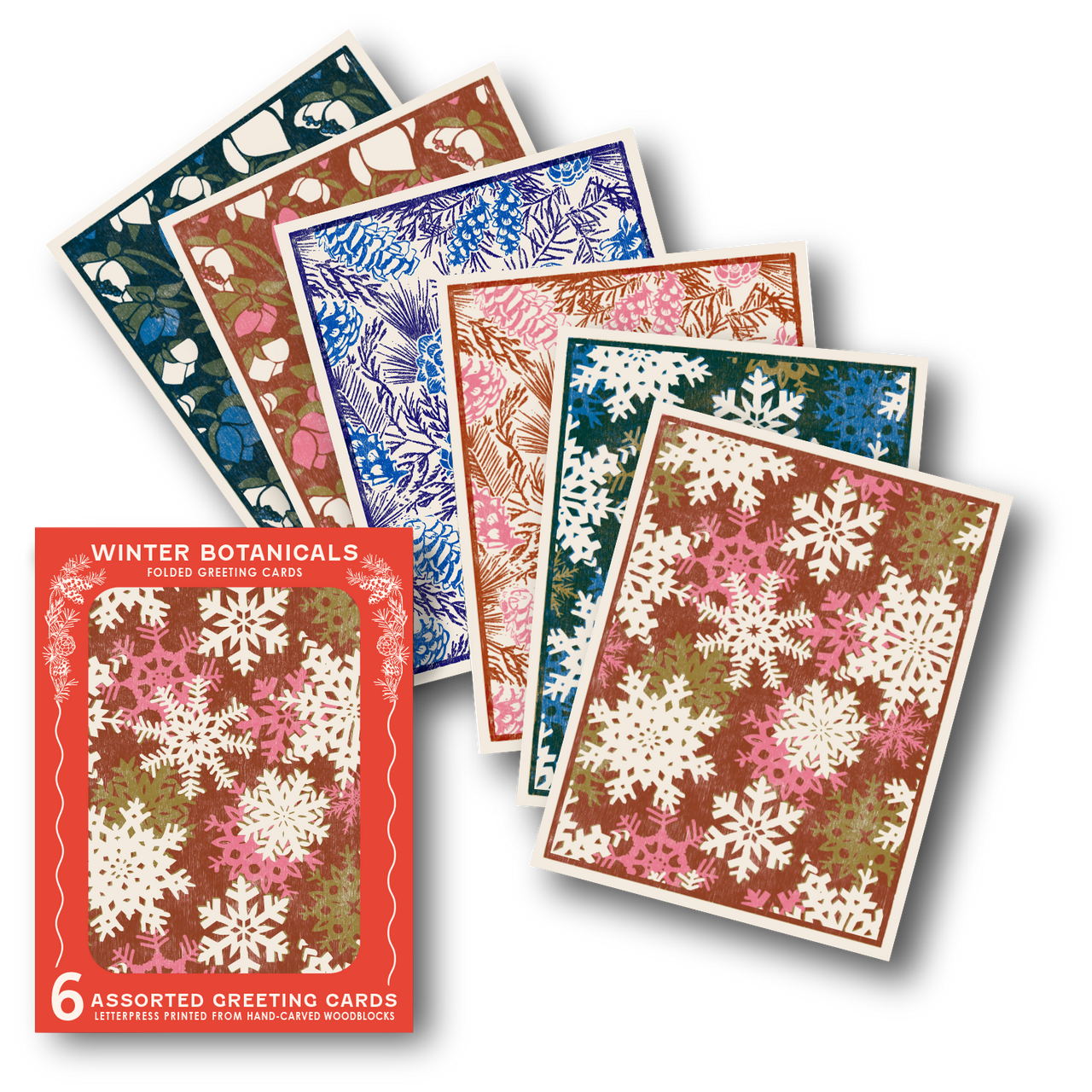Winter Botanicals Assorted Letterpress Card Set