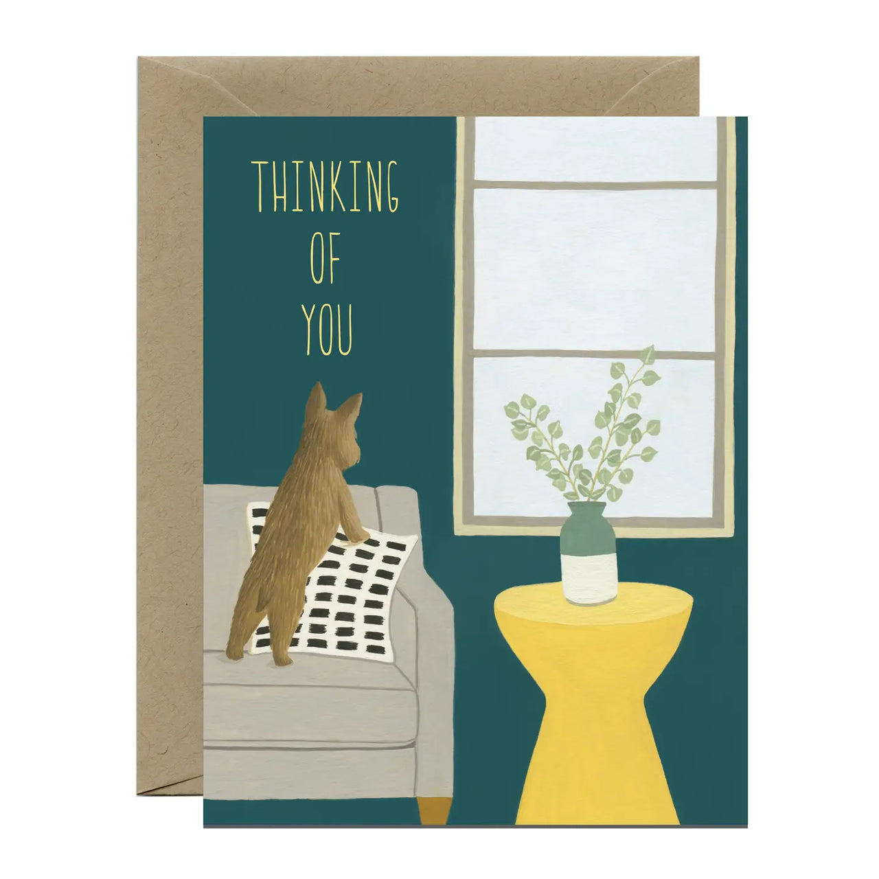 Thinking of You Dog Window