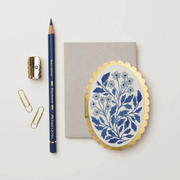 Blue Flora Mini Card